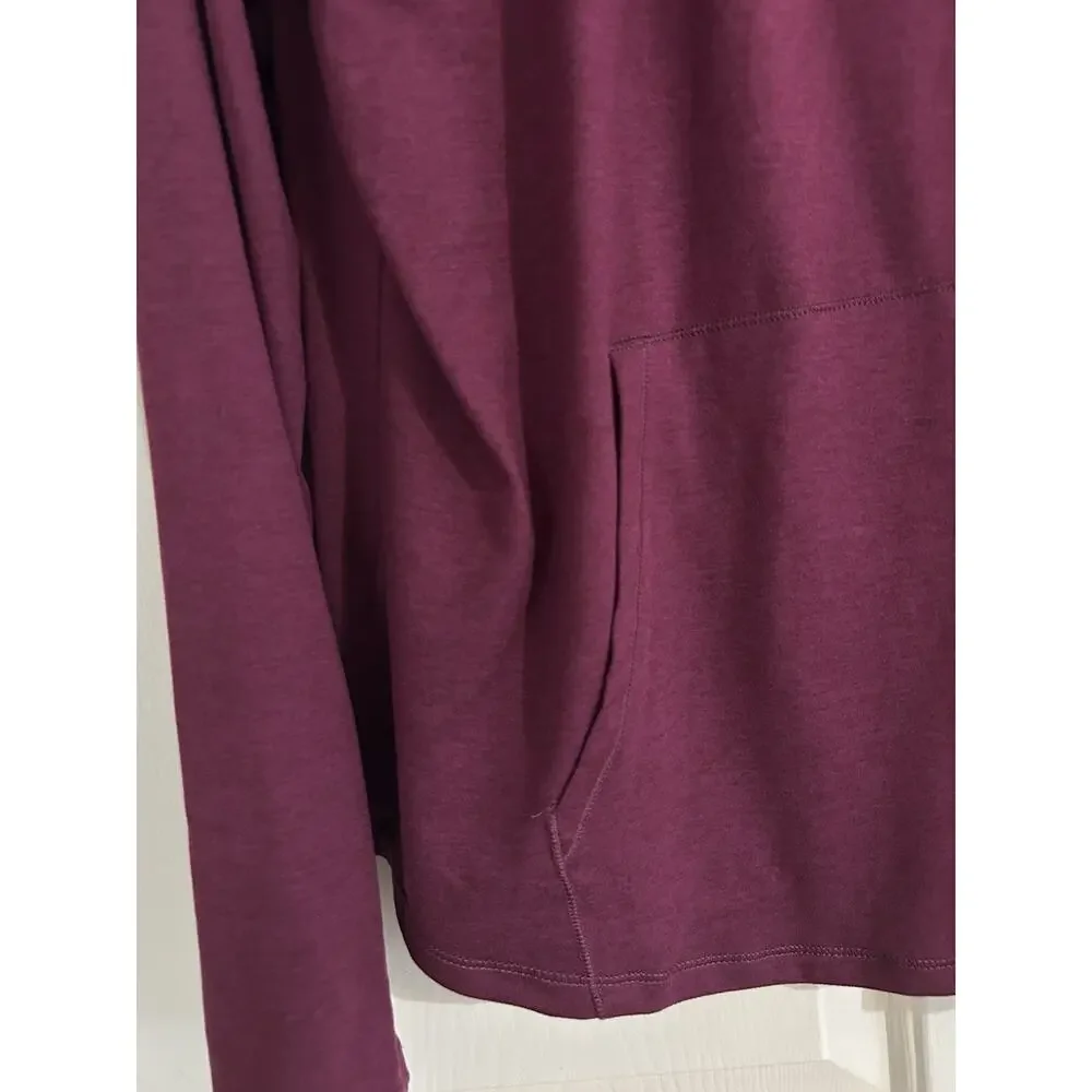 Eddie Bauer Active Womens Funnel Neck Sweatshirt Purple XL Raglan Pockets